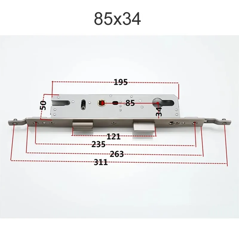 Aluminum alloy door lock body Multi-point lock body margin 8534 8530 9230 9234 lift handle lock it for 32mm lock cylinder