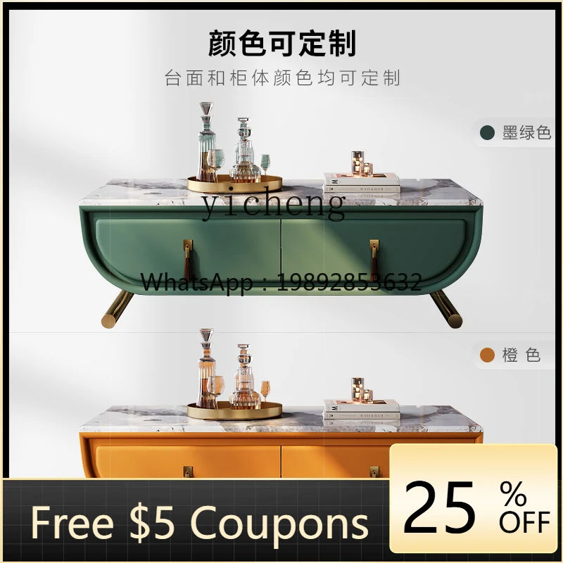 

GZ light luxury coffee table living room custom Italian fashion marble oval tea machine table