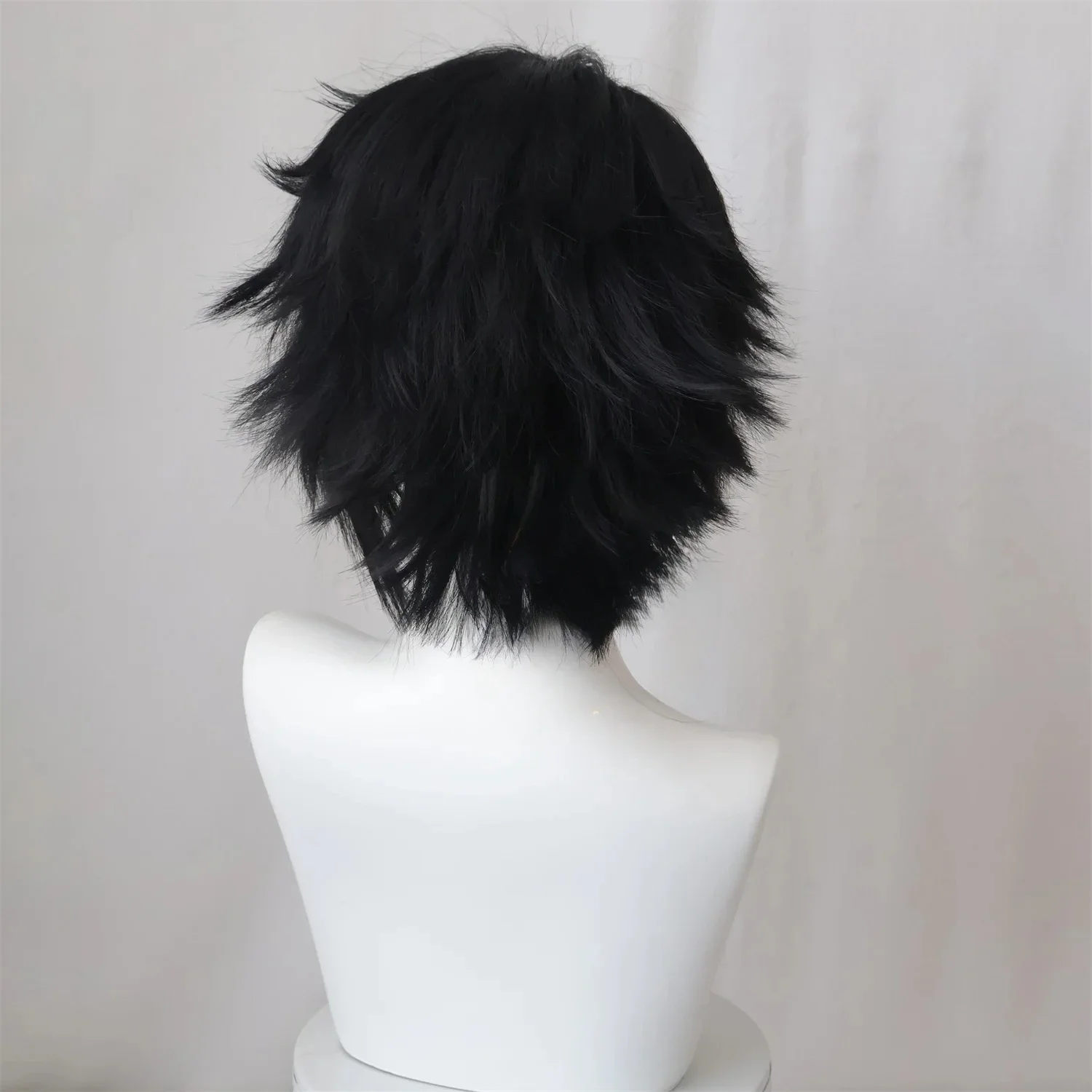 Anime l cosplay l.awliet peruca cosplay preto perucas curtas resistente ao calor cabelo sintético perucas de festa de halloween