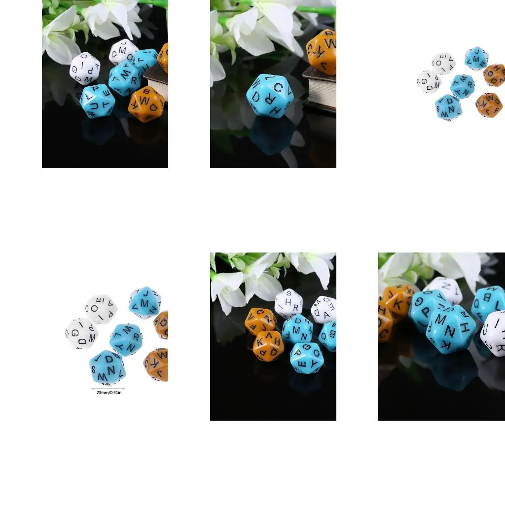 Q39E 7pcs/تعيين 20 جانبًا D20 English Letters Dials Sals Assories for #1