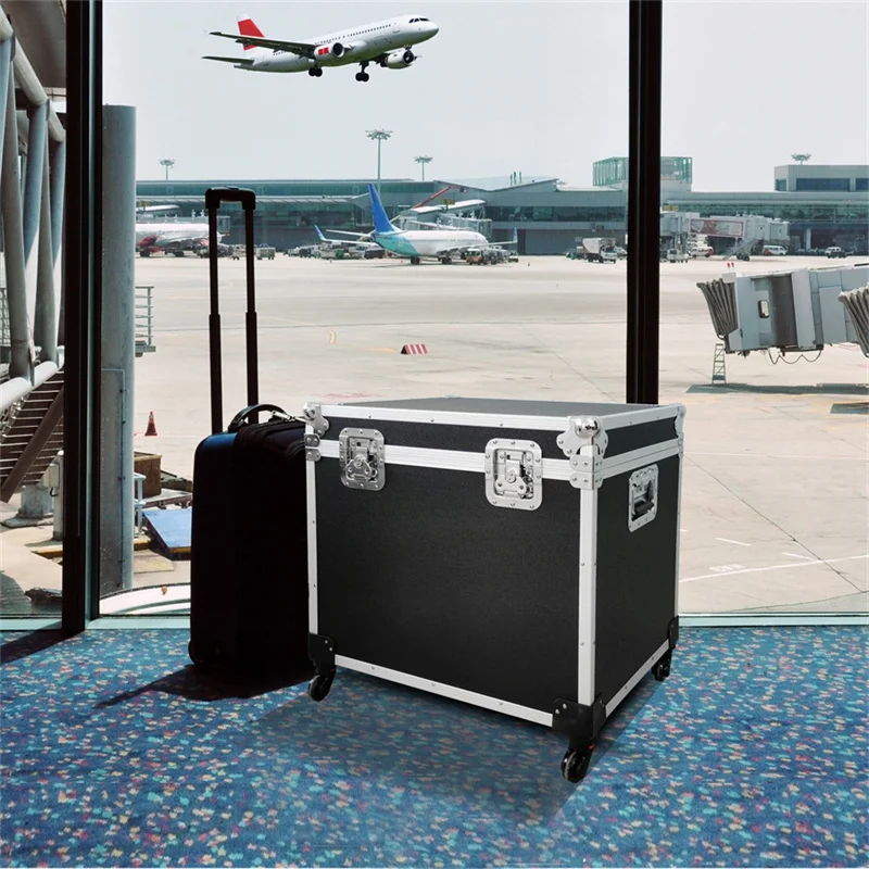 Aluminum Alloy Heavy-Duty Rolling Case with Wheels & Lockable Handle,Ideal for Jewelry Exhibitions,Travel Transport & Storage