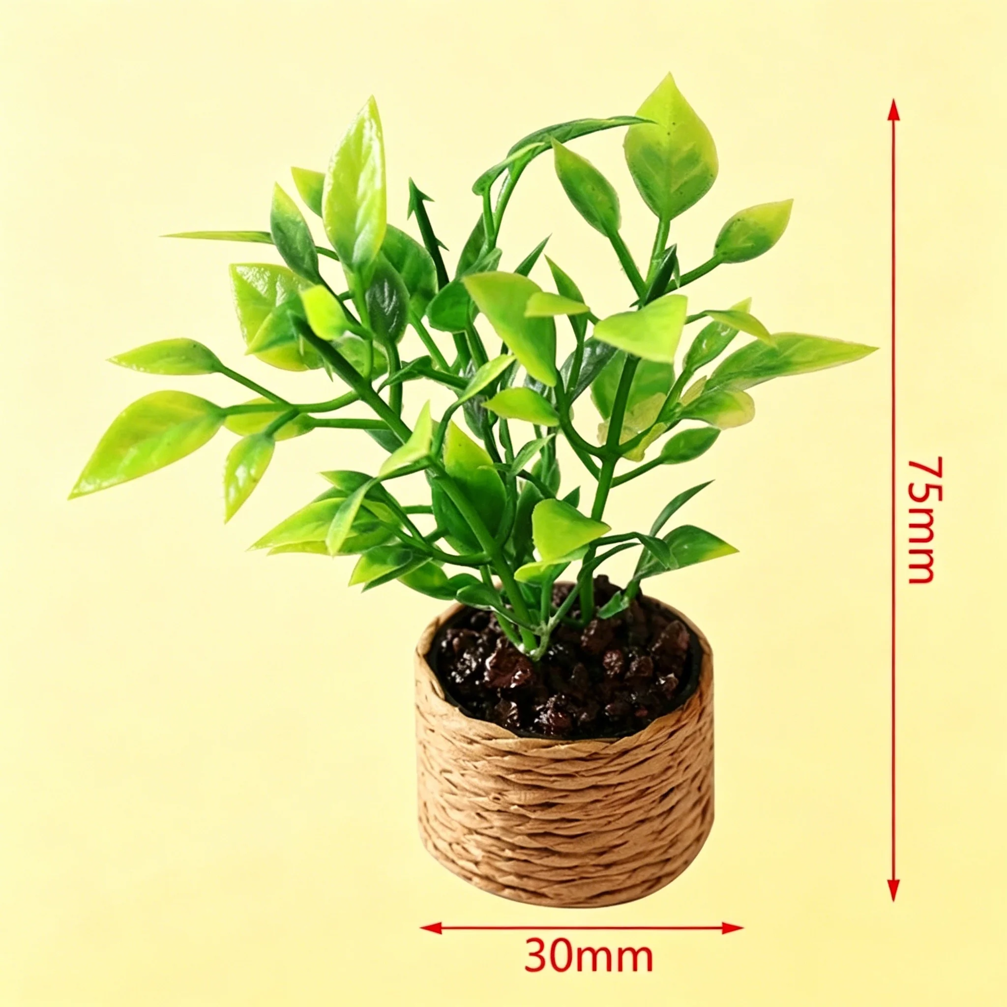 1/12 Dollhouse Mini Potted Orange Tree Simulation Green Plant Model Mini Garden Decor Pretend Play Doll House Accessories