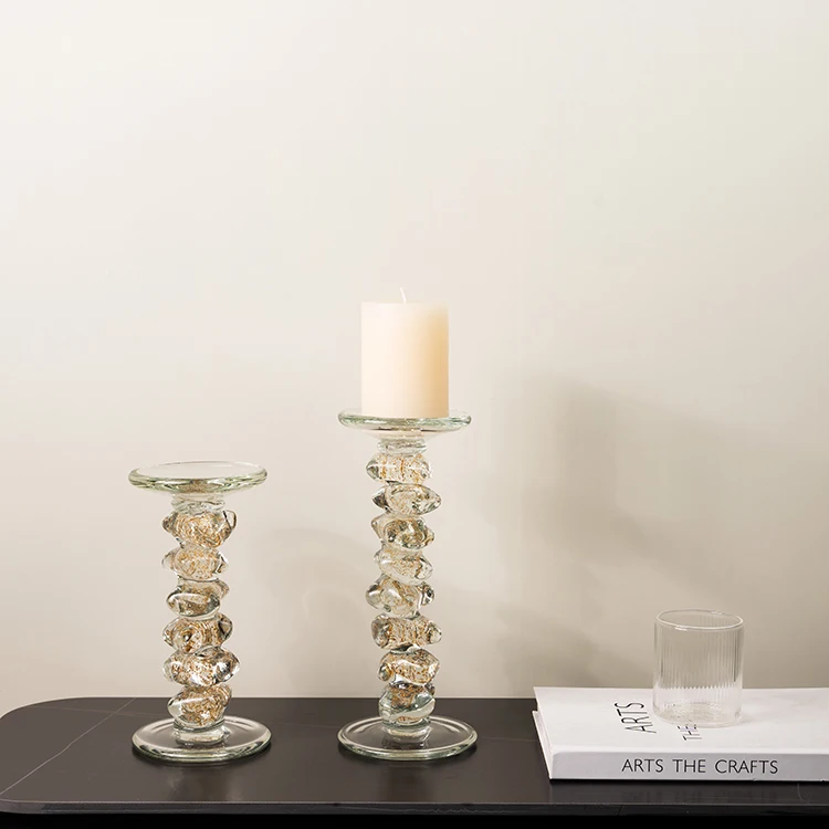 Indoor Home Entrance Dining Table Decor Geometric Holder White Glass Candlestick Candle Holder