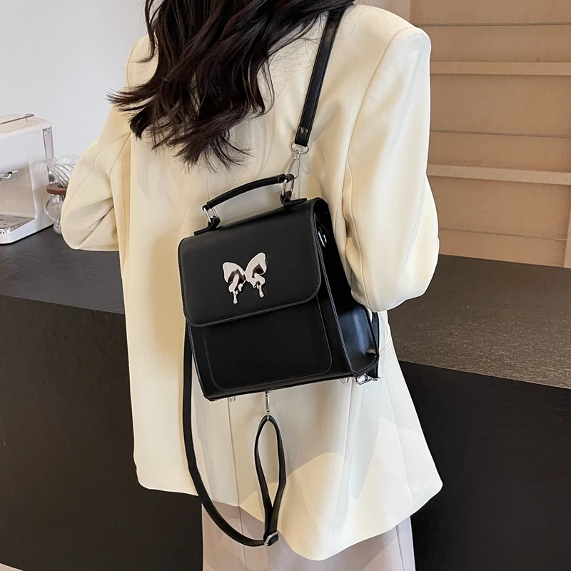 Korean Fashion Y2K Girls Backpack Student Multifunctional Shoulder Handbags Butterfly Shoulder Bags Women Satchel Backpacks