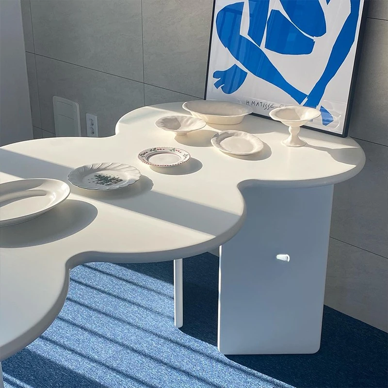 

Customized modern simple dining table small apartment homestay table designer special-shaped table desk