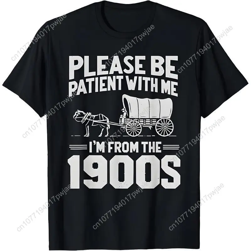 

Cotton Please Be Patient I'm From the 1900s Funny Over the Hill T-Shirt Golf Gift Unisex Crew Neck Tee for Men and Women Casual