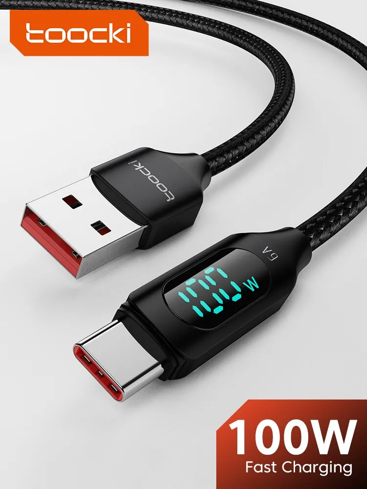 Toocki 100 W USB Typ C Kabel Für Huawei Honor Xiaomi Samsung Super Ladung Schnelle Lade USB C Ladegerät Datenkabel draht Kabel 1 m 2 m