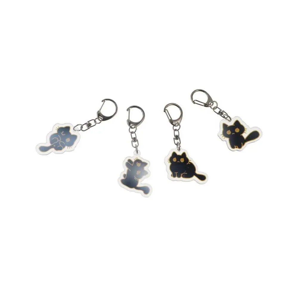 Cartoon Black Cat Keychain Black Cat Acrylic Cute Cat Acrylic Keyring Decoration Cute Cute Black Cat Pendant Couple Bag Hanging