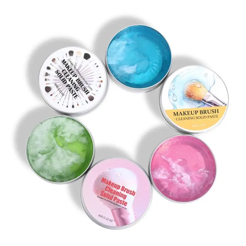 60g 메이크업 브러쉬 뷰티 스펀지 클렌징 비누 멀티폼 클리닝 바 (파우더 퍼프용, 메이크업 리무버 클리너 비누)