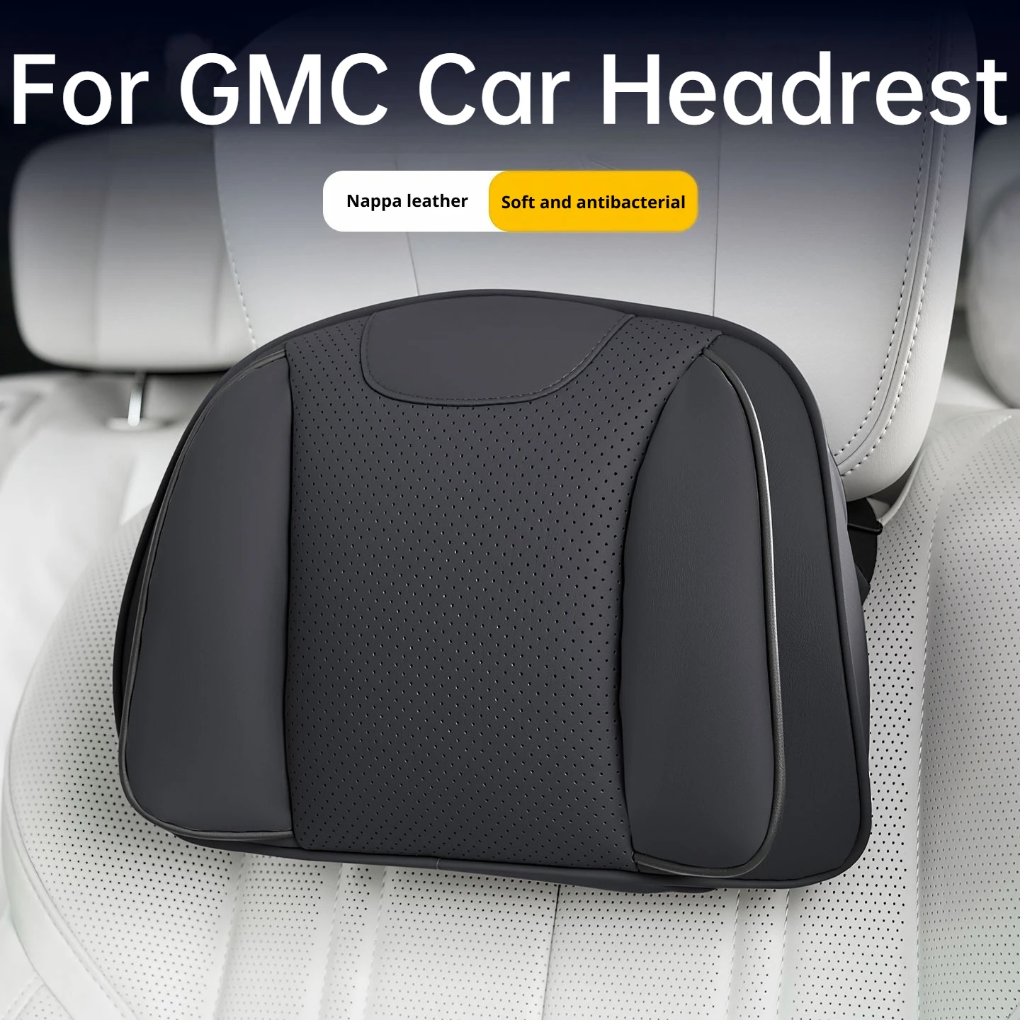 Nappa-Leder Auto-Kopfstützen- und Lendenkissen für GMC Yukon Acadia Sierra Savana Canyon Hummer EV Weiche Auto-Nackenkissen Zubehör
