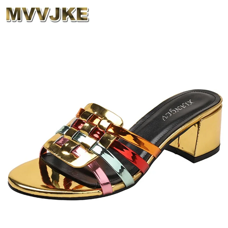 

Туфли на плоской подошве, женские туфли на квадратном каблуке с резьбой, женские тапочки, уличные роскошные шлепанцы, дизайнерские мягкие модные туфли на низком каблуке