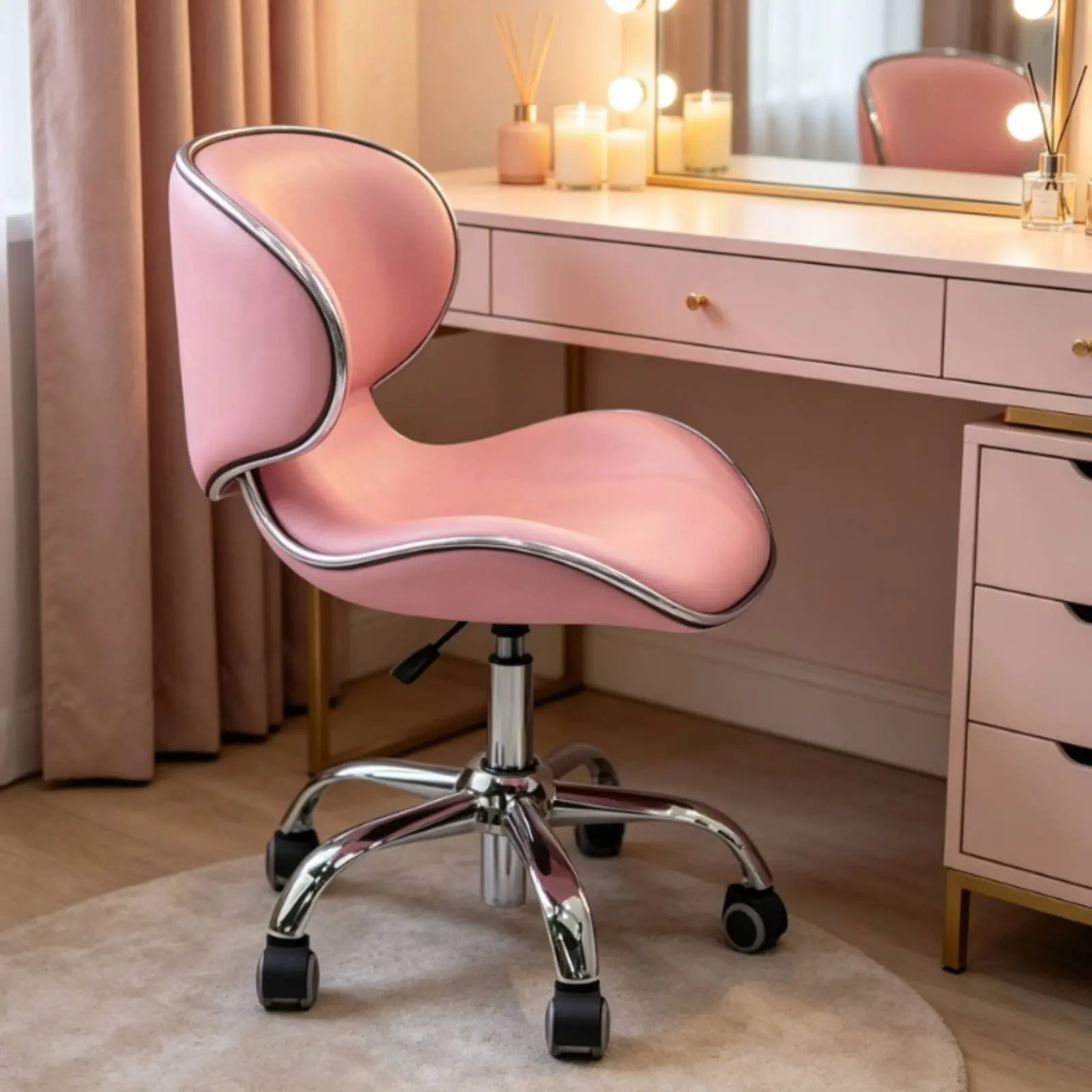 padded-professional-chair-with-wheels-low-spine-backrest-rolling-salon-chair-professional-furniture-silver-base-for-hairstylists