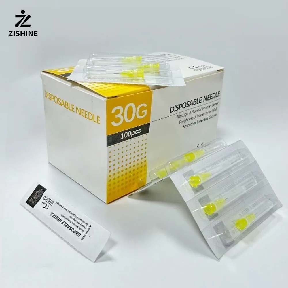 100Pcs/Box Sterile 30/32/34G Luer Lock Syring Needle 4mm 6mm 8mm 13mm 25mm Hypodermic Needle Dermal Filler Tattoo Needle view 4