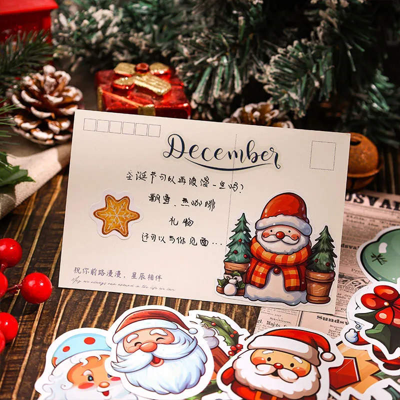 49Pcs Merry Christmas Stickers Set Cartoon Gift Stickers For DIY Journal Scrapbooking Decoration Toy Stickers Decals