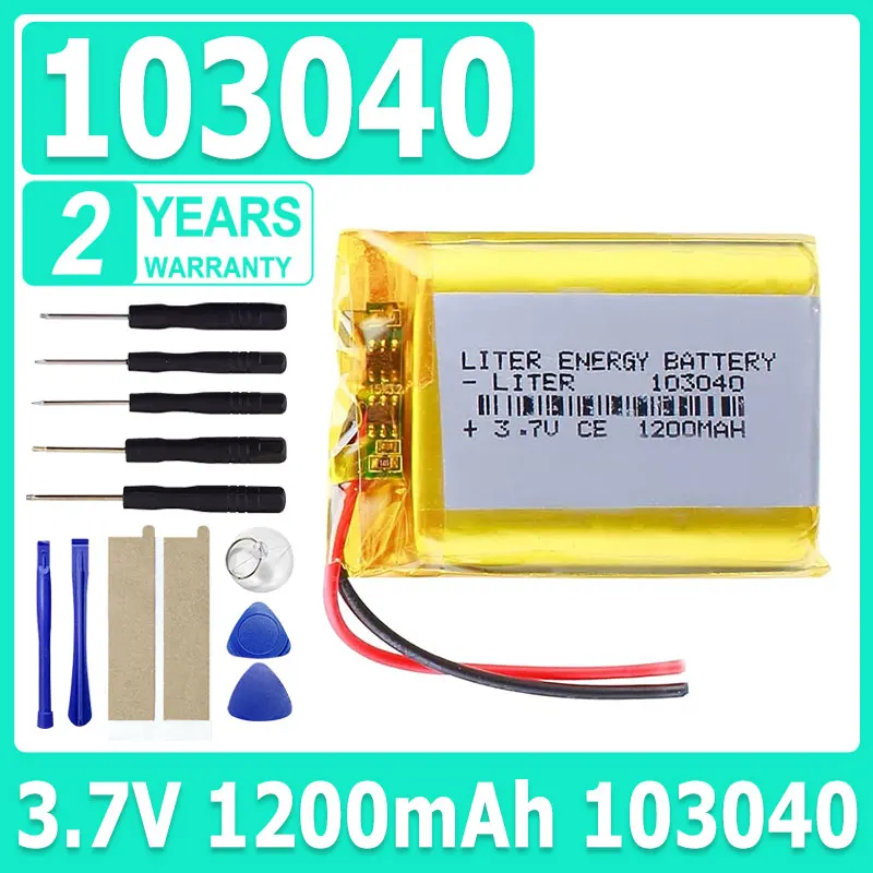 

3,7 В 1200 мАч 103040 Литий-полимерная аккумуляторная батарея LiPo для MP3 MP4 GPS PSP VR DVR DVD мобильных видеоигр Планшет Power Bank