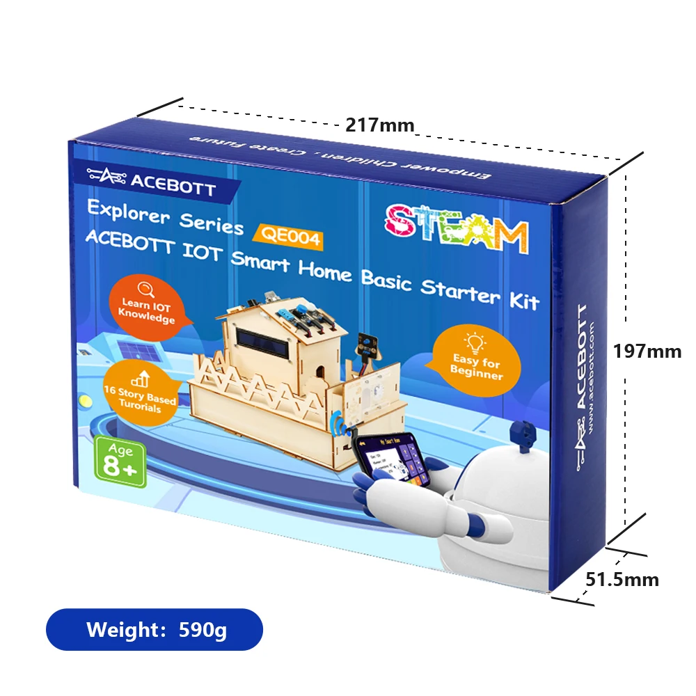 ACEBOTT ESP32 IOT Progetti Casa in legno STEM Smart Home Starter Kit per Arduino