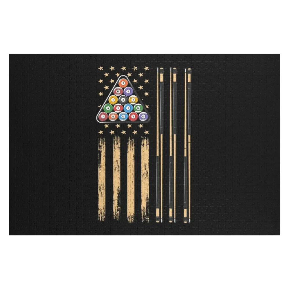

Pool Player American Flag Jigsaw Puzzle Photo Personalized Gifts Customized Kids Gift Personalized Toddler Toys Puzzle
