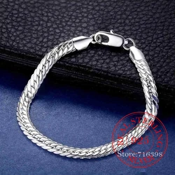925 Sterling Silver Bracelet 5MM 18CM/20CM Braided Pattern For Women Men Fashion Chain Wedding Party Engagement Jewelry Gift