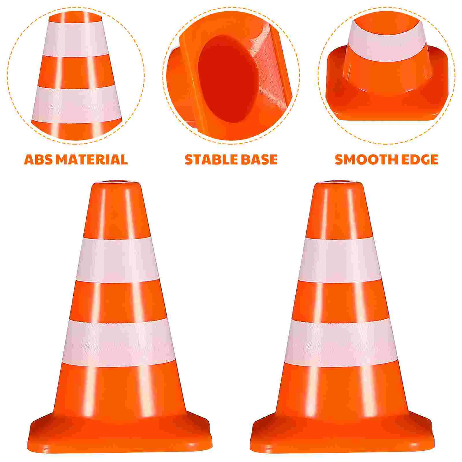 7 Pcs The Sign Roadblock Sand Table Model Child Toys for Kids Abs Puzzle Small Traffic Cones