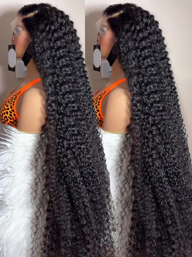 300% الكثافة 13x6 Hd شفاف فضفاض موجة عميقة الدانتيل الباروكة الأمامية البرازيلي 40 46 بوصة مجعد غلويليس الدانتيل الجبهة الباروكات للنساء