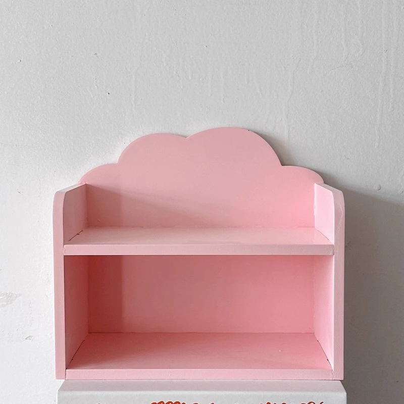 Picture 6: Wooden Double-layer Storage Rack Storing Organizing Placing Small Statues Cosmetics Bedroom Desktop Decorative Display Rack