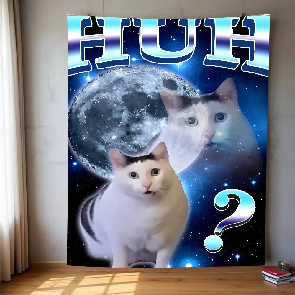 

MEME Funny Cat Tapestry Decoration Bedroom Dormitory Background Cloth Holiday Home Party Living Room Club Tapestry