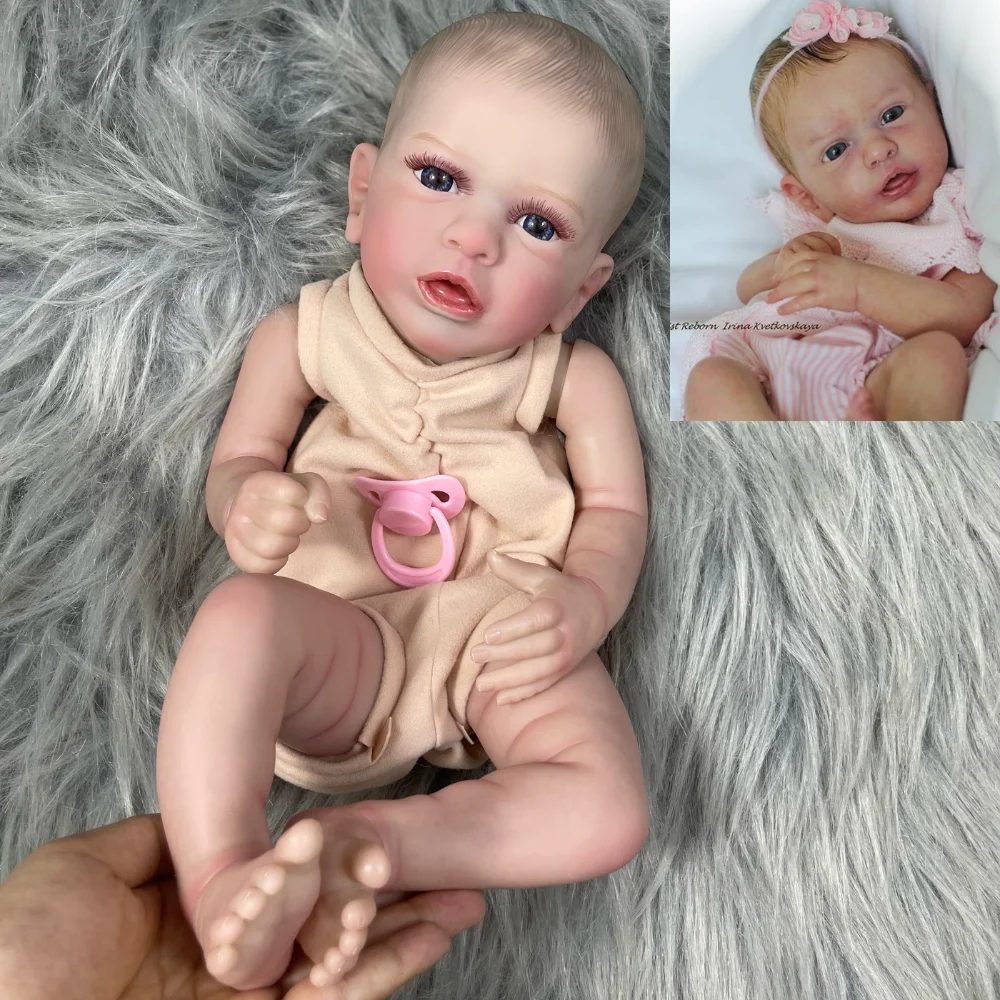 MRB 19 inch Already Painted Reborn Aleyna Doll Kits With Eyelashes Vinyl Reborn Unassembled DIY Doll Kit Newborn Mold Gift