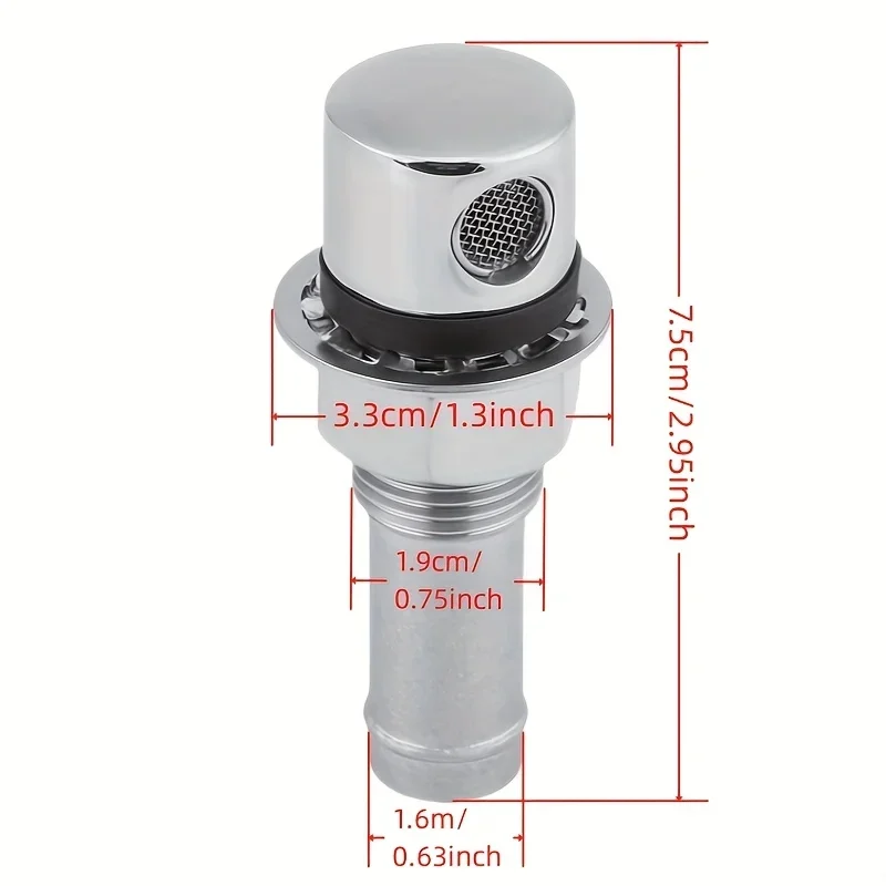 1pc 316 Stainless Steel 5/8 inch Boat Yacht Fuel Gas Tank Vent Straight Tube Marine Hardware Fitting