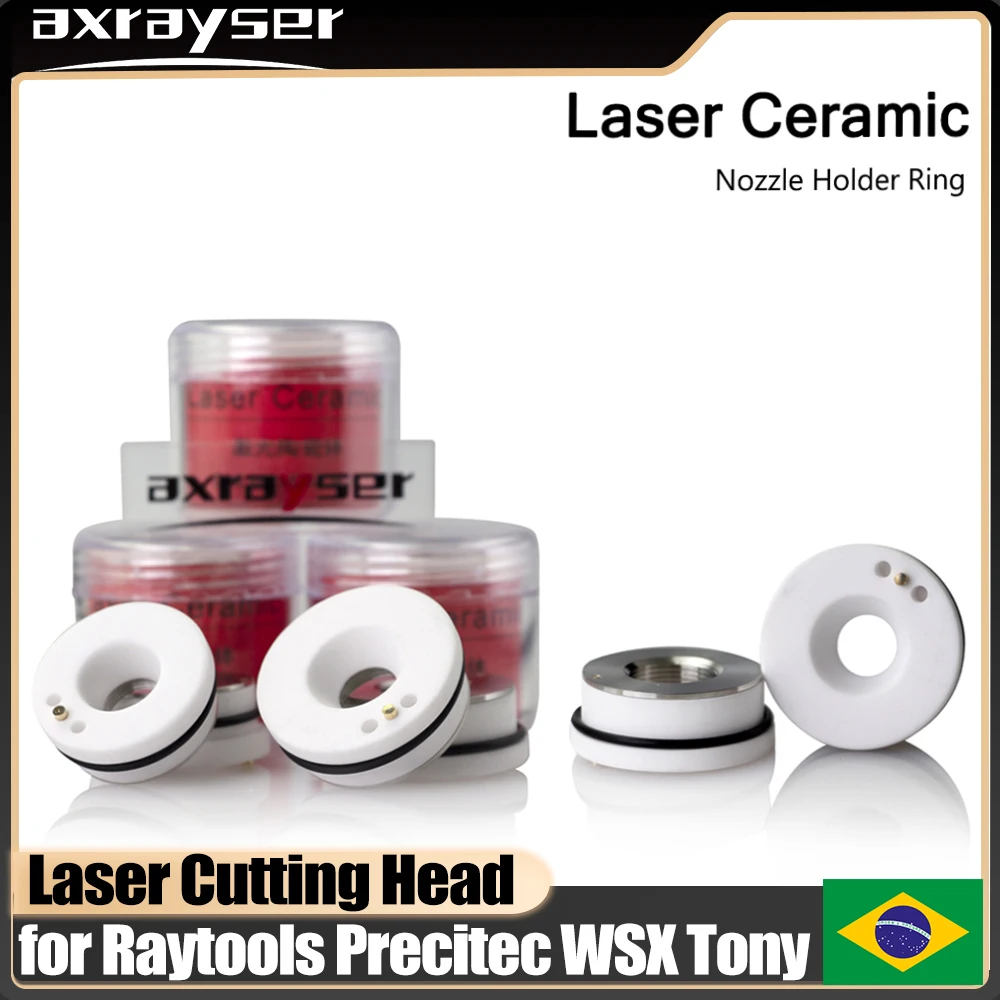Anel cerâmico a laser para máquina de corte de fibra d28 32mm suporte de bico oem precec-ktxb Raytools-3D WSX-mini tony bodor mãos cabeça