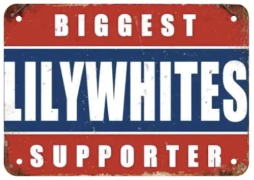 1e, TOTTENHAM HOTSPUR SPURS LILYWHITES PLAQUE DE SIGN DE METAL DO SUPORTE GRANDE