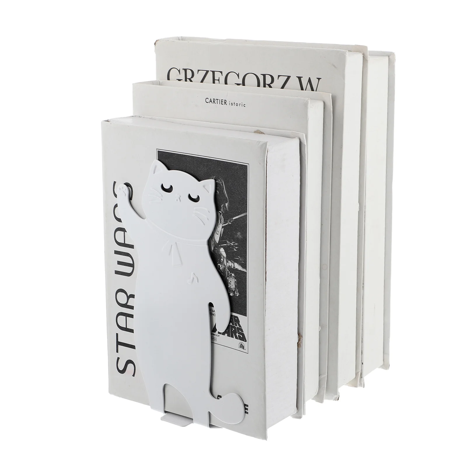 

Book Stand Cartoon Cat Bookends Decorative Decorate Iron Bookshelf Holder Office
