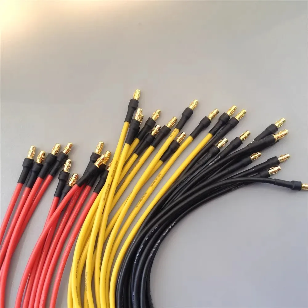 Cable de extensión ESC de Motor de alambre de silicona de alta temperatura de 3,5mm 16AWG enchufes macho/hembra de 30cm