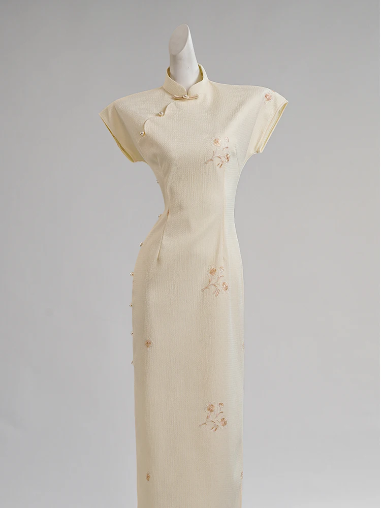 

Белая облегающая футболка для молодых девушек в китайском стиле, повседневная, простая, с длинным или коротким рукавом, с цветочным узором