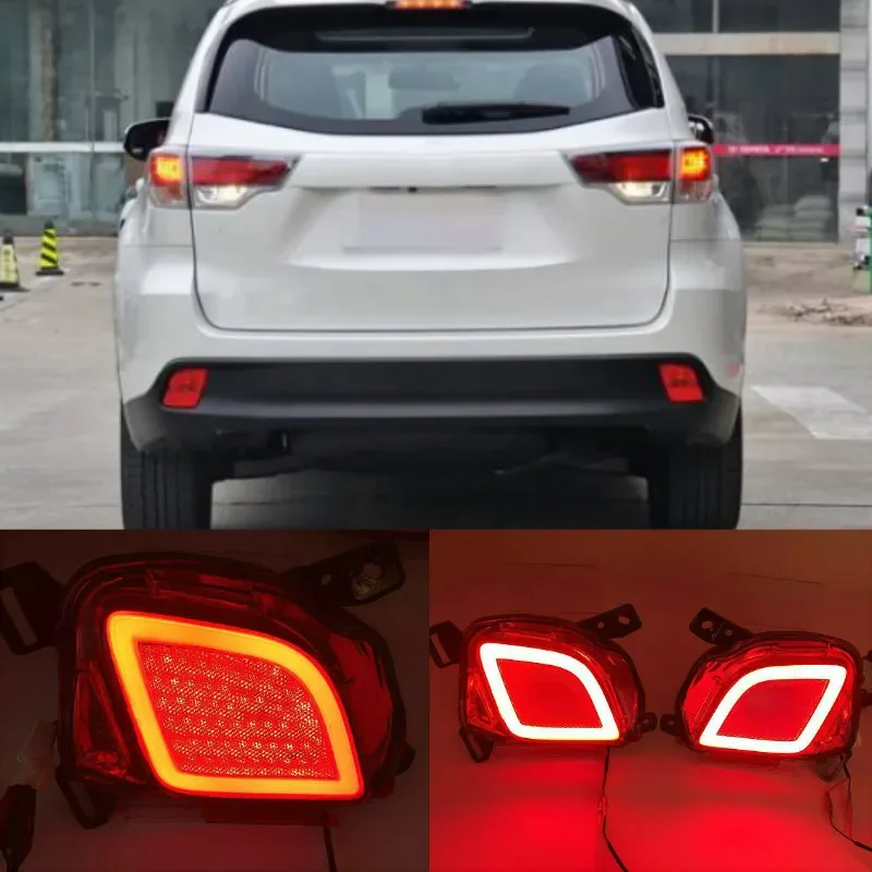 

1 комплект, многофункциональный светодиодный отражатель для Toyota Highlander 2015-2018, фонарь заднего бампера, противотуманная фара, указатель поворота