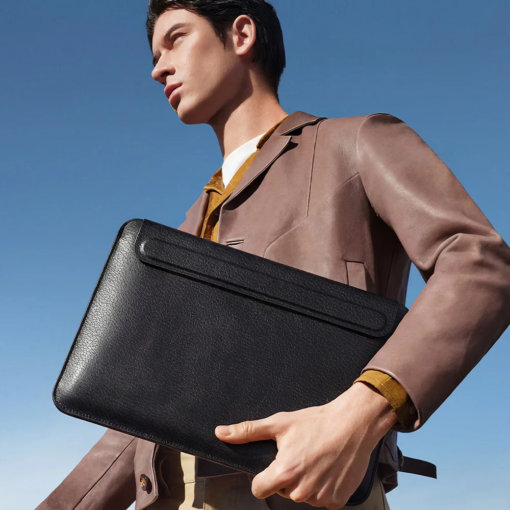 

WiWU Laptop Sleeve with Stand for MacBook Pro 14 Air 13 15.3 inch Waterproof Laptop Bag Case for MacBook Air 13 PU Leather Bags