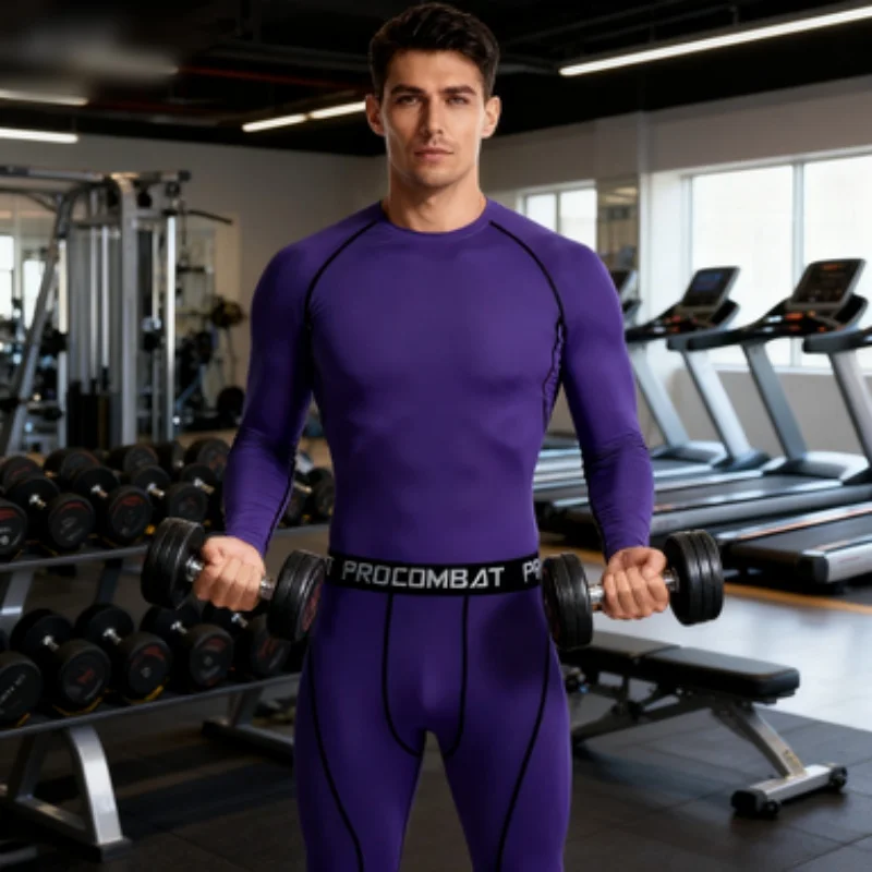 2pcs Men's Compression Sportswear Suit Tight Sports Yoga Sets Male Workout Jogging Fitness Clothing Tracksuit Pants Sporting