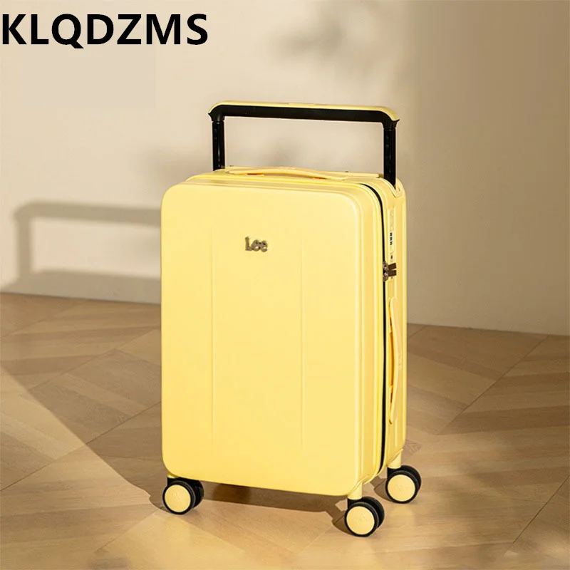 KLQDZMS 20\'\'22\'\'24\'\'26\'\' inch High Aesthetic Value Wide Trolley Luggage Travel Code Universal Wheel Trolley Student Suitcase