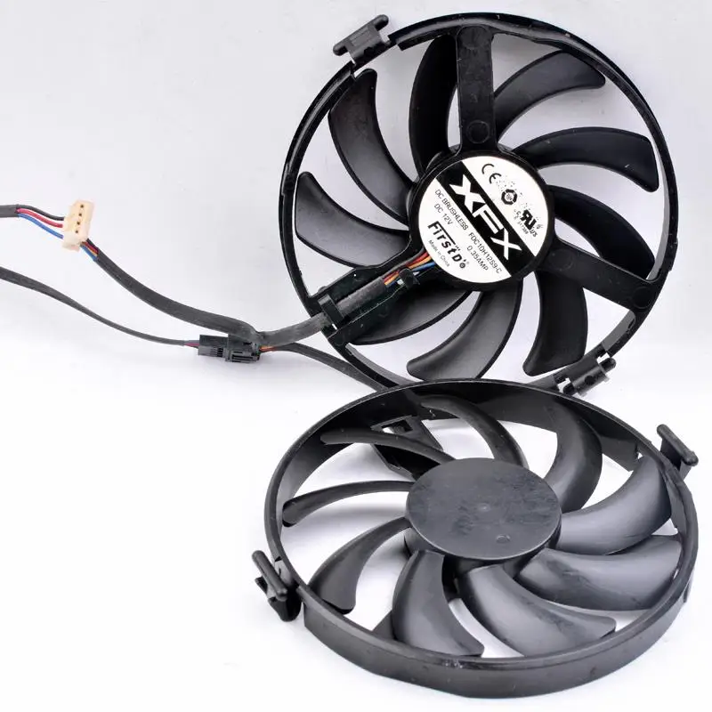 

Original XFX R9 370 380 Demon FDC10H12S9-C 12V 0.35A 4 lines 4pin graphics card cooling temperature control dual fan