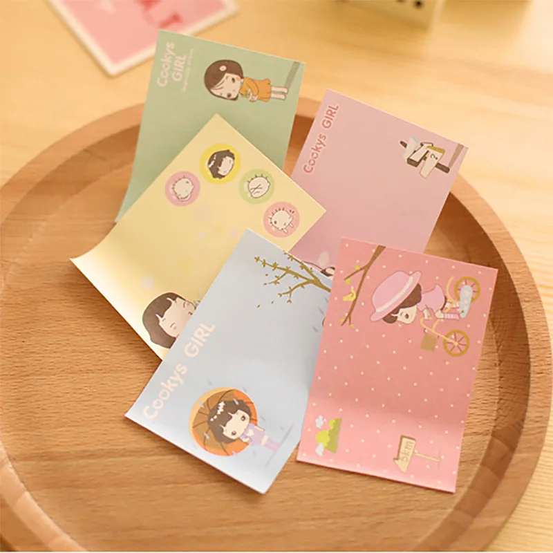 50 Pcs Cute Korean Stationery Sticker Cartoon Creative Notebook  Sticky Notes  Memo Pad  Kawaii Stickers
