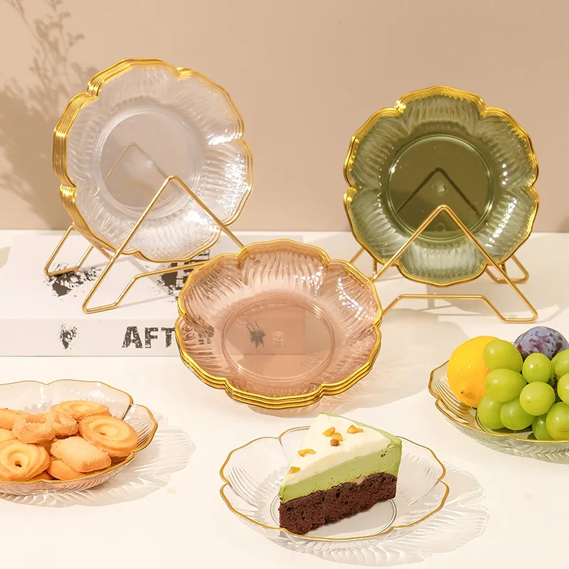 4PCS Tableware Snack Cake Fruit Candy Plate Dishes Christmas Tableware Kitchen Fruit Bowls Beauty Table Accessories