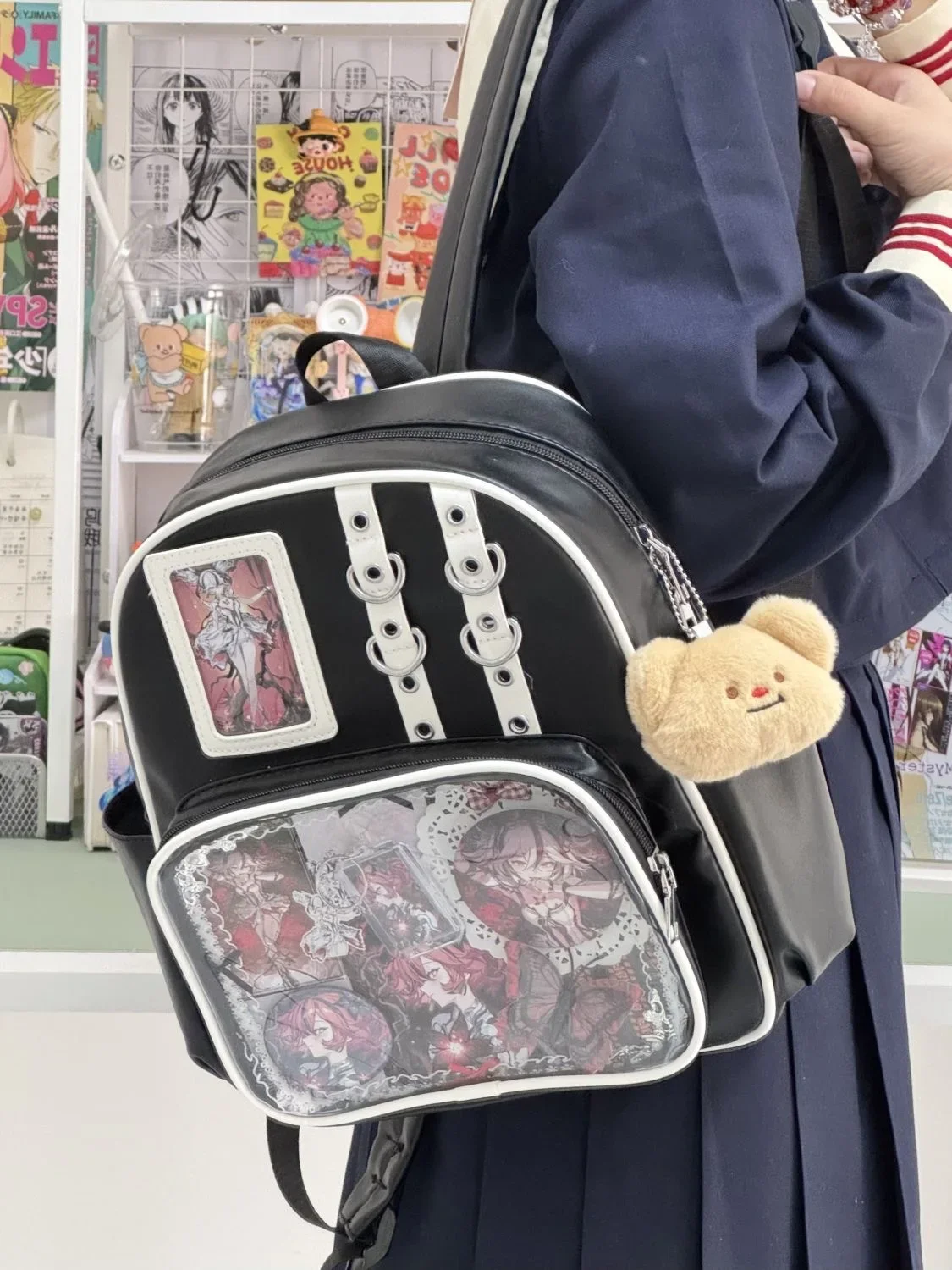

Small Ita Backpack Transparent Clear New 2025 Back To School Backpack Girls PU Leather Silver Color Itabackpack Japanese Bags