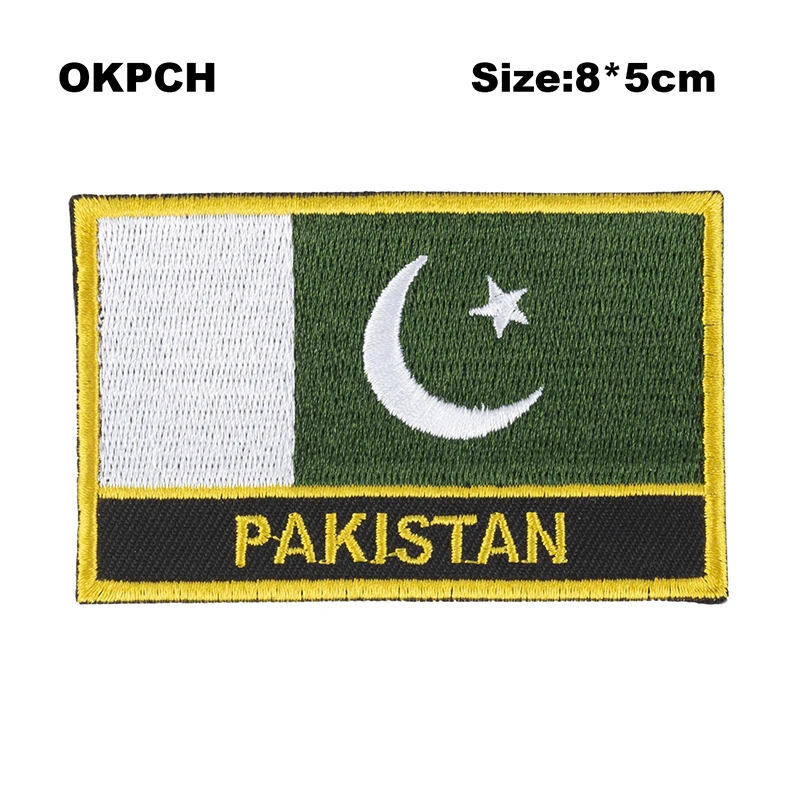 Pakistan Flag Embroidery Patches Iron on Saw on Transfer patches Sewing Applications for Clothes in Home&Garden