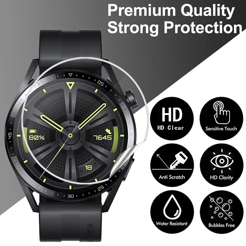 Pelindung layar hidrogel TPU, 10 buah untuk jam tangan Huawei GT4 41mm 46mm jam tangan pintar HD bening lembut Film pelindung antigores