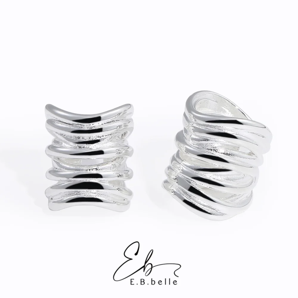 

E.B.Belle Stainless Steel Earring Sliver Plated Wrap Non Tarnish Waterproof Trendy Jewelry Earring for Women Gift
