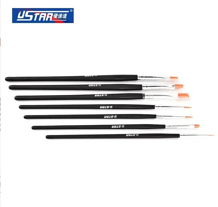 Ustar UA-90023 7 stks/partij Professionele Kleurpen Set Met 2 Stuks Palet Met 1 Stuks Kleur Frame Modelbouw Tool DIY