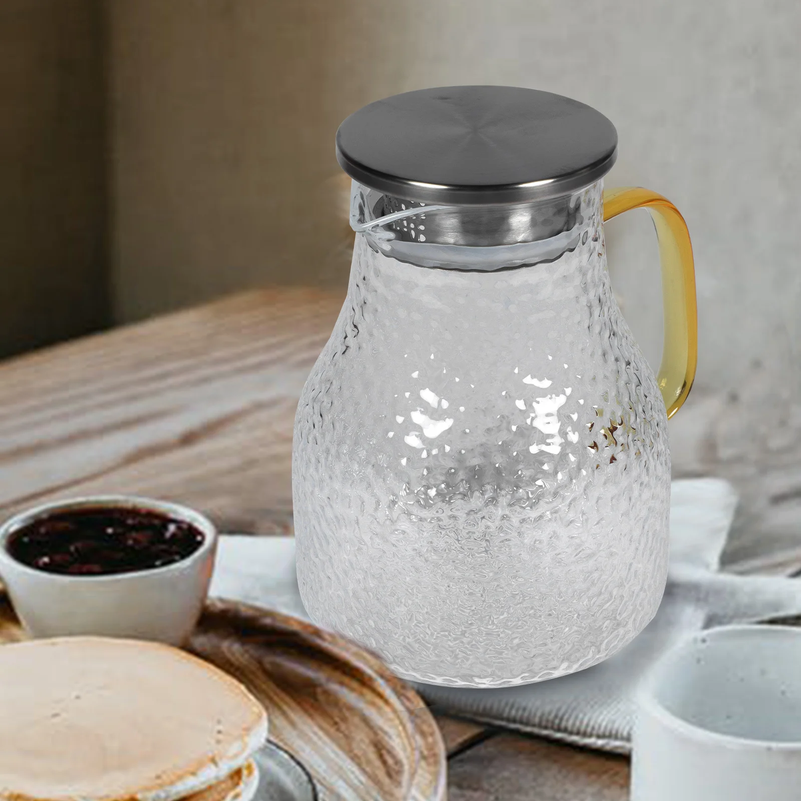 

Large Capacity Cold Water Kettle Glass Transparent Pitcher for Juice Tea Beverage Household Use Cooling Water Bottle