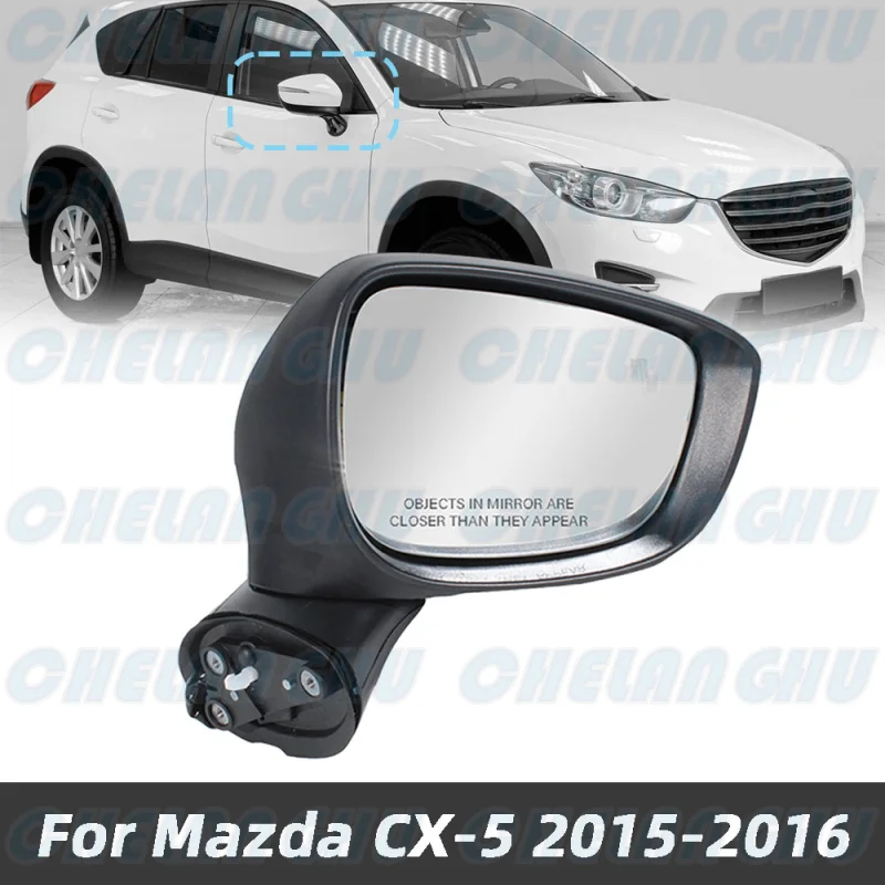 

For Mazda CX-5 2015 2016 US Version Right Side 7 Pins White Paintable Mirror Assembly KR2269182B With Heat Blind Spot Turn Light