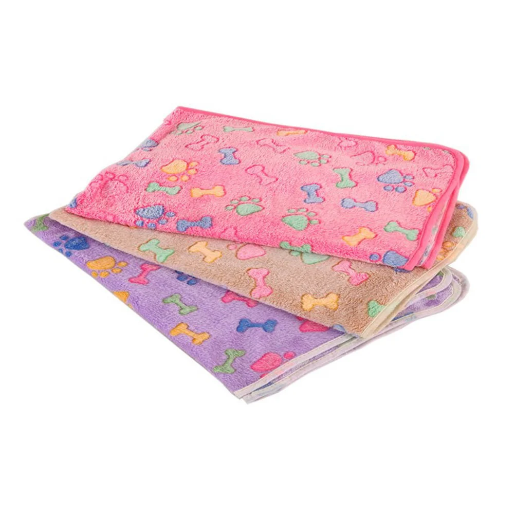 

Pet Sleep Mat Dog Bedding Brown Fleece Puppy Blanket Soft Coral Kennel Pad for Cats Dogs Couch Car Floor Clean