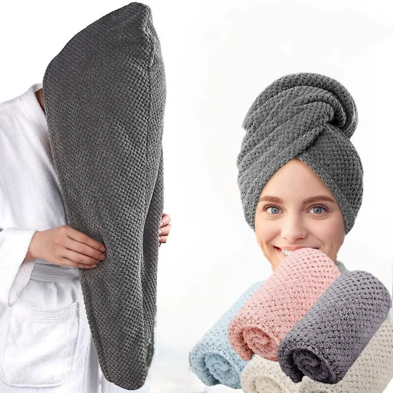 Women'S Quick-Dry Microfiber Hair Towel Turban Hair Towel Super Absorbent Hair Drying Cap, Thickened Soft Headscarf GFMJ02