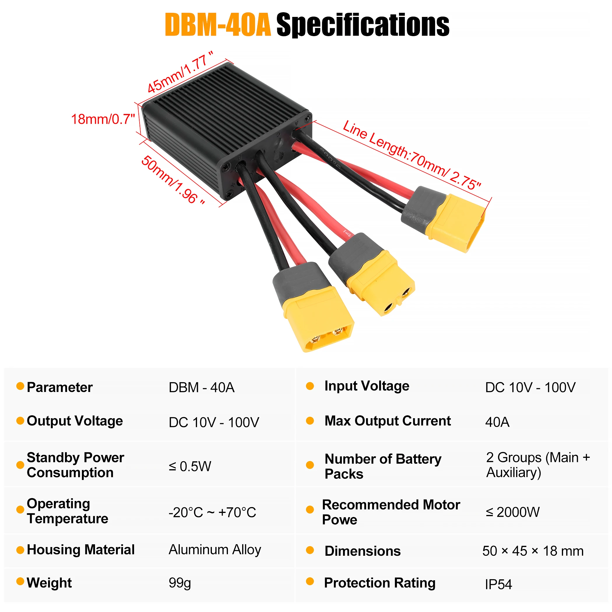 E-Bike Dual-Batterie-Balanciermodul: Adapter für gleichzeitige Verbindung, Dual-Batterie-Entladungskonverter für E-Bikes 30A/40A – Detail 5